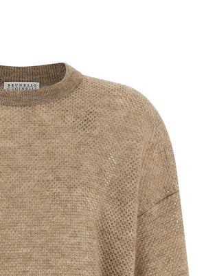 Brunello Cucinelli Beige Wollstrickjacke