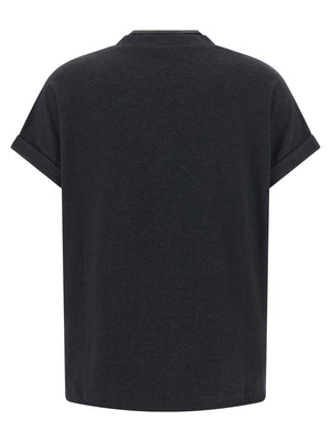 Brunello Cucinelli Graues Baumwoll-T-Shirt