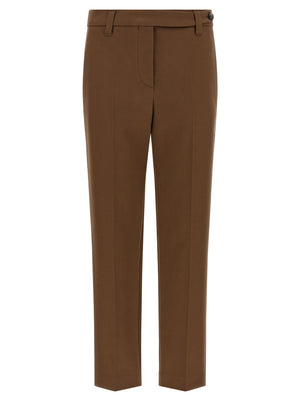Brunello Cucinelli Braune Baumwoll-Cropped-Hose