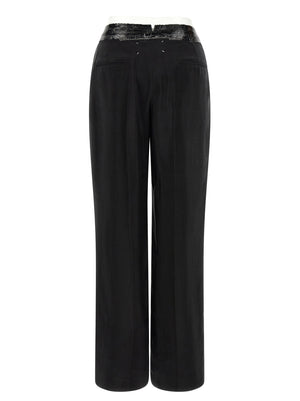 Maison Margiela Schwarze Kupferfarbene Freizeithose