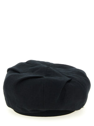 Yohji Yamamoto Schwarzer Leinen-Fatcap-Hut