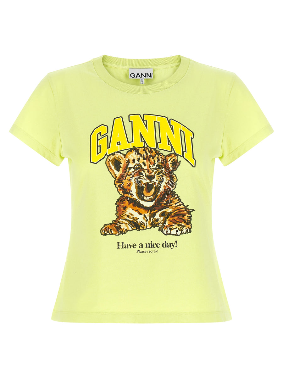 Ganni Bicolor Cotton T-Shirt