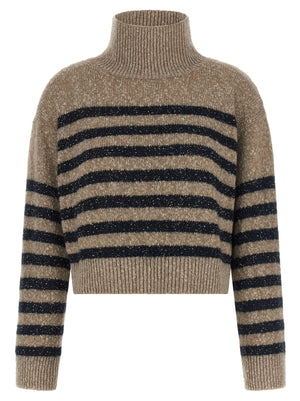 Brunello Cucinelli Mehrfarbige Wollstrickjacke