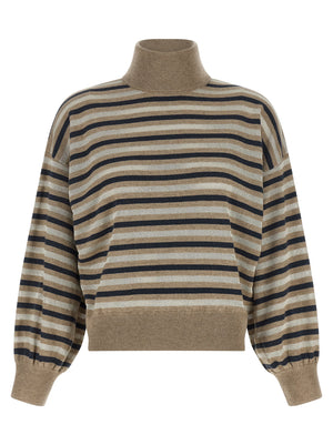 Brunello Cucinelli Mehrfarbige Strickjacke aus reiner Schurwolle
