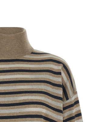 Brunello Cucinelli Mehrfarbige Strickjacke aus reiner Schurwolle