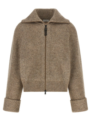 Brunello Cucinelli Beige Cashmere Cardigan