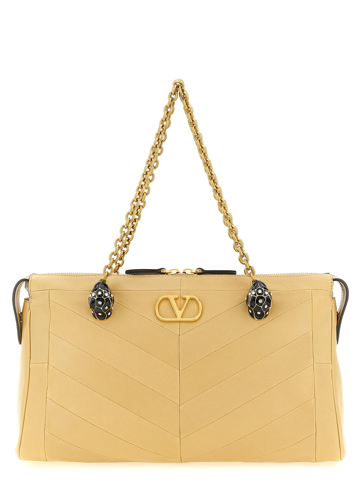 Valentino Garavani Beige Lammleder-Schultertasche