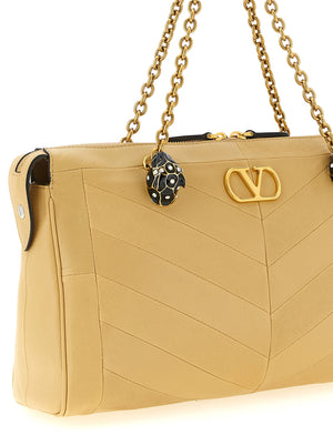 Valentino Garavani Beige Lammleder-Schultertasche