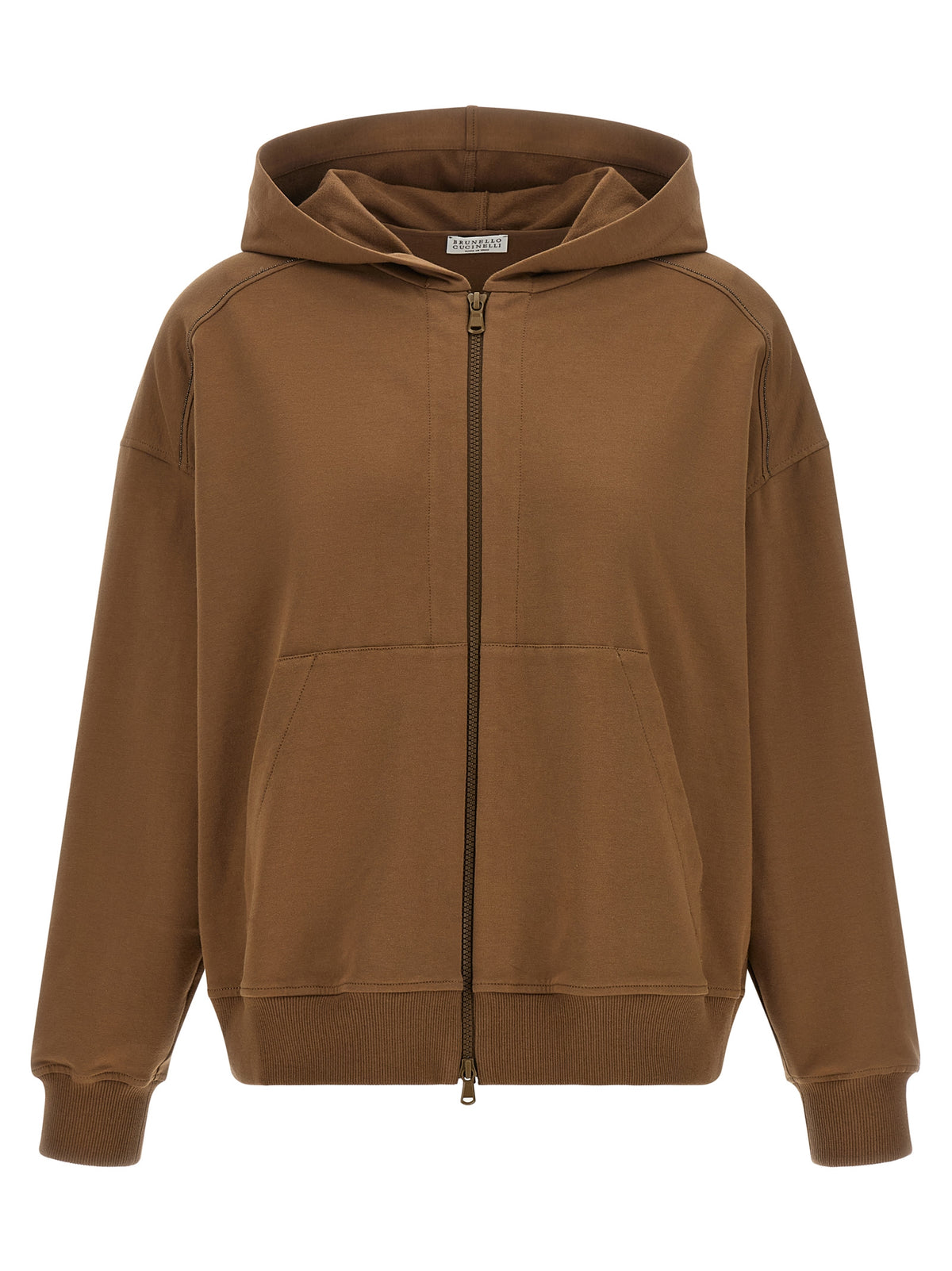 Brunello Cucinelli Brauner Baumwoll-Kapuzenpullover
