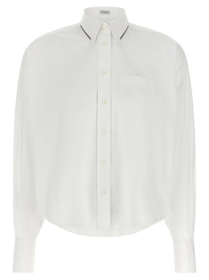 Brunello Cucinelli Weiße Baumwollbluse