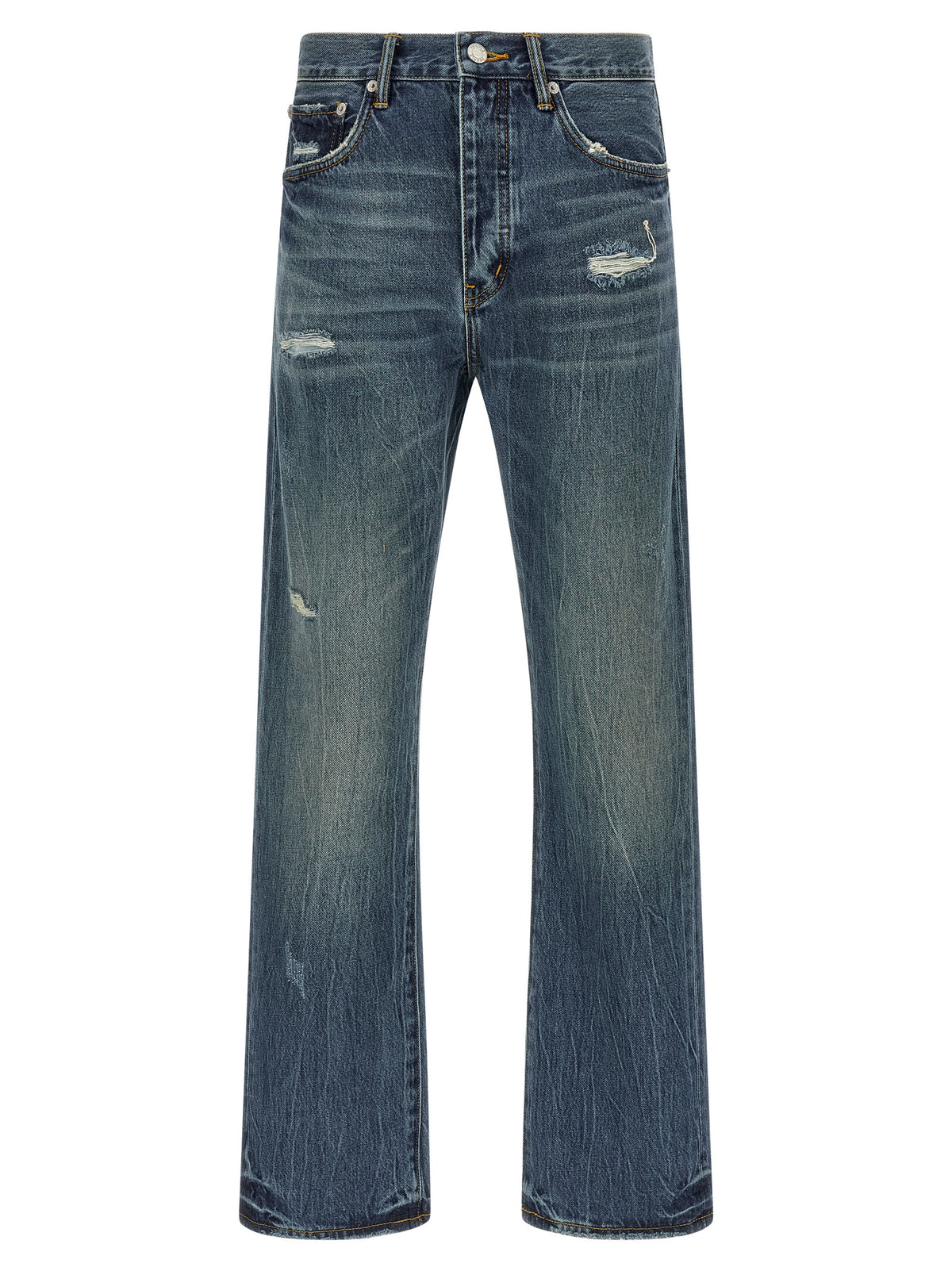 PURPLE Blaue Jeans aus Baumwolle im geraden Schnitt
