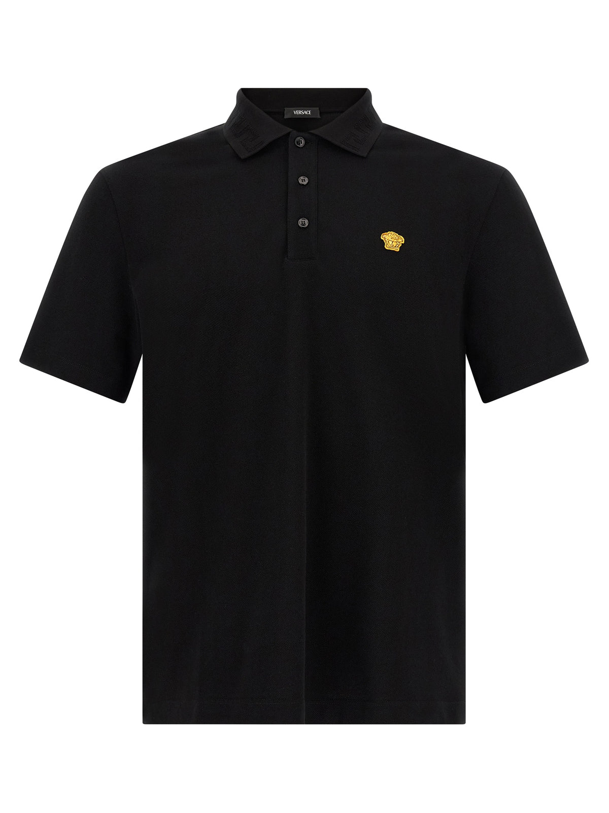Versace Schwarzes Baumwoll-Poloshirt