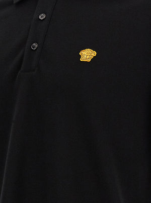 Versace Schwarzes Baumwoll-Poloshirt