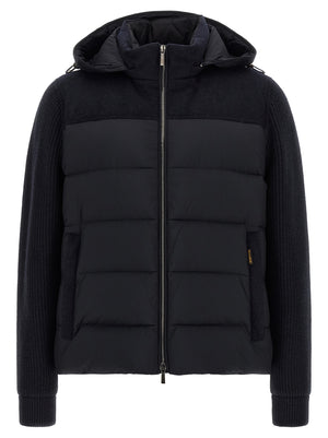 MooRER Blaue Wolljacke in voller Länge