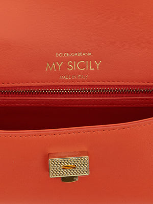 Dolce & Gabbana Orange Kalbsleder Damen Handtasche