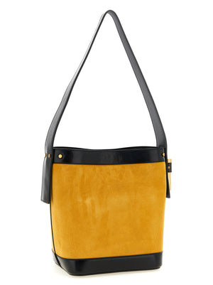Versace Zweifarbige Schultertasche aus Kalbsleder