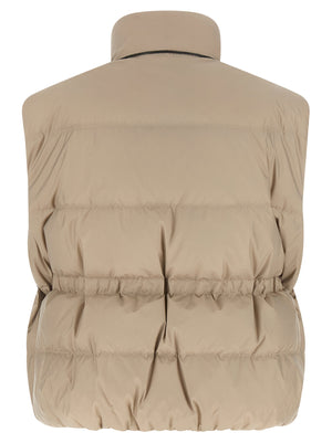 Brunello Cucinelli Graue ärmellose Polyester-Weste