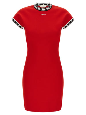 Versace Kurzes Kleid aus mehrfarbiger Baumwolle