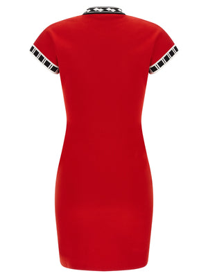 Versace Kurzes Kleid aus mehrfarbiger Baumwolle