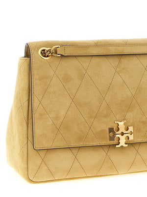 Tory Burch Beigefarbene Kalbshaut Schultertasche
