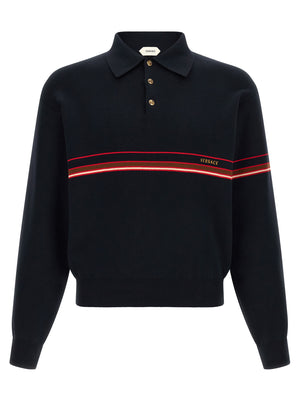Versace Blaues Baumwoll-Polohemd