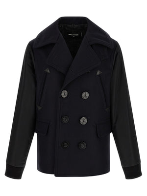 Dsquared² Blauer Wollmantel