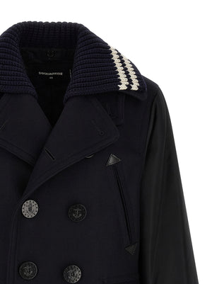 Dsquared² Blauer Wollmantel