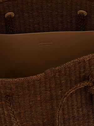 Jacquemus Braune Raffia-Tragetasche