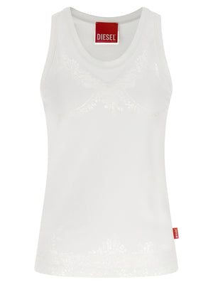 Diesel Weiße Baumwoll-Tanktops