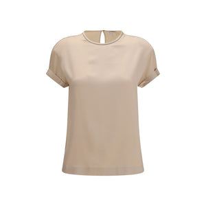 Brunello Cucinelli Beige Elastane Blouse