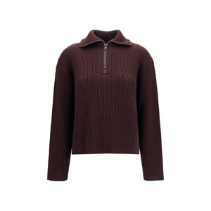 Courrèges Brauner Wollpullover Oves Aries