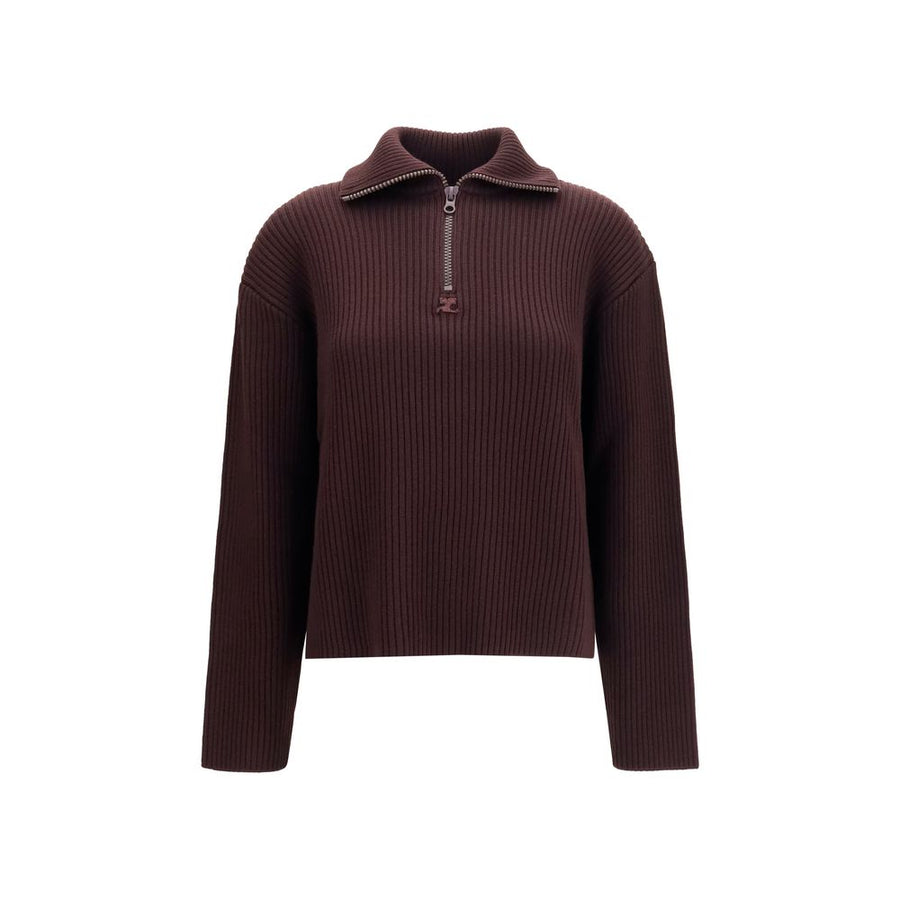 Courrèges Brauner Wollpullover Oves Aries