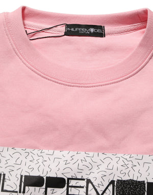 Philippe Model Rosa Baumwoll-Logo Pullover mit langen Ärmeln