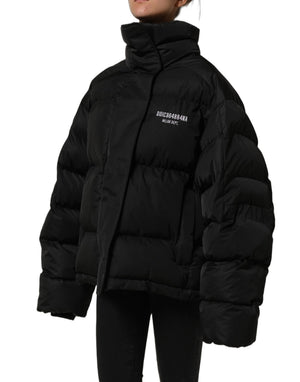 Dolce & Gabbana Schwarze DGVIB3 Bestickte Gepolsterte Pufferjacke