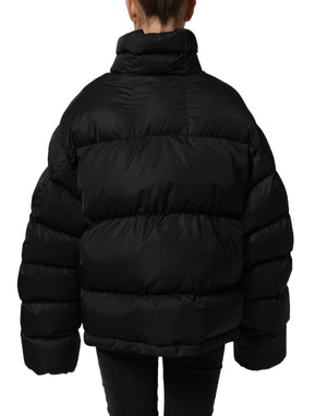 Dolce & Gabbana Schwarze DGVIB3 Bestickte Gepolsterte Pufferjacke
