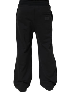 Dolce & Gabbana Schwarze Jogginghose aus Viskose mit Kordelzug für Herren