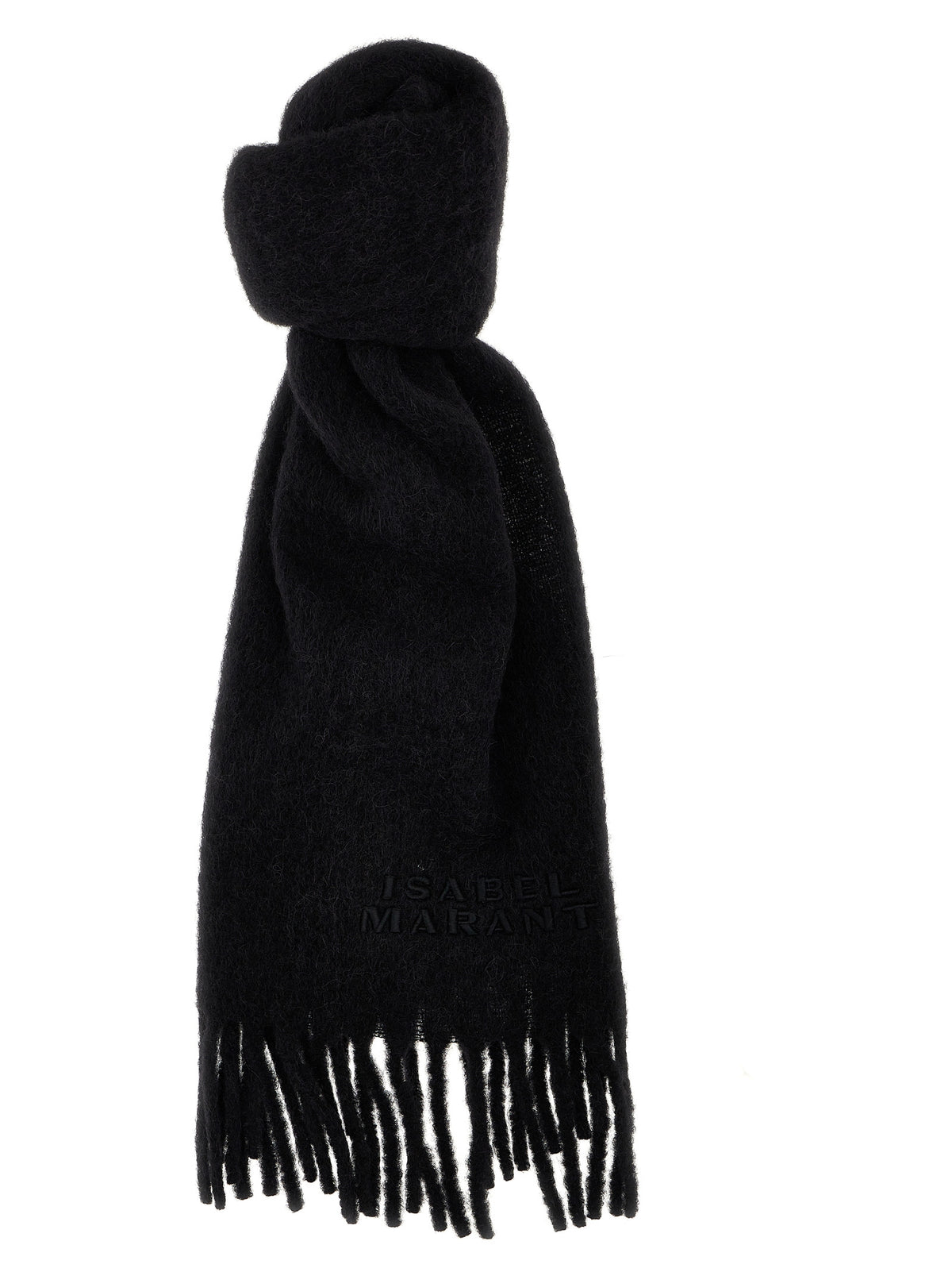 Isabel Marant Schwarzer Schal aus Alpaka und Leder