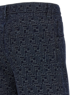 Fendi Blaue Baumwoll-Bermudashorts