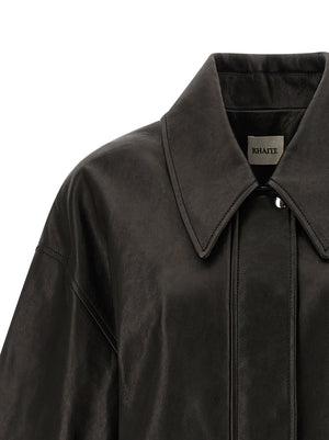 Khaite Schwarze Lammlederjacke