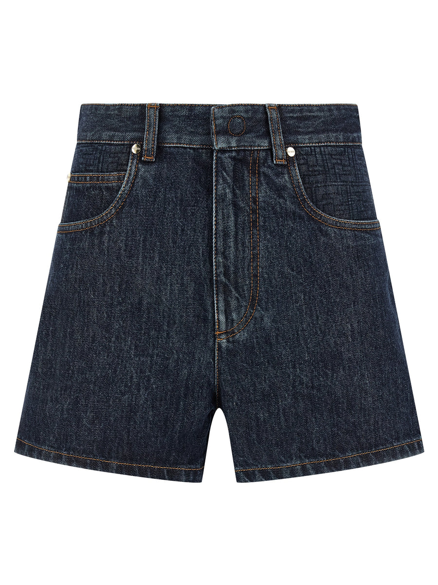 Fendi Blaue Baumwoll-Bermudashorts