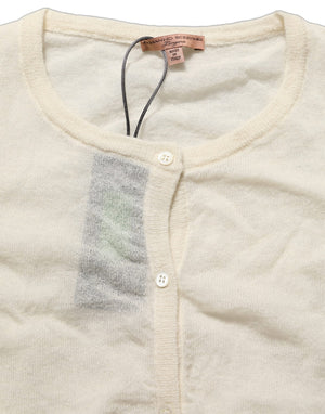 Ermanno Scervino Weißer Strick-Cardigan aus Wolle, Cropped