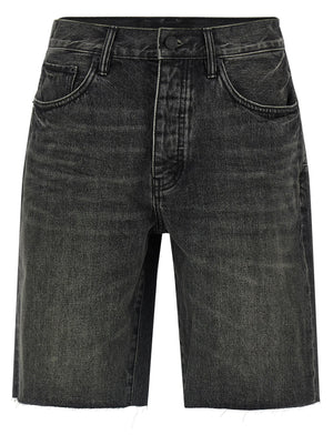 PURPLE Schwarze Baumwoll-Bermudashorts