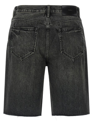PURPLE Schwarze Baumwoll-Bermudashorts