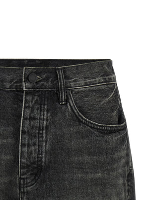 PURPLE Schwarze Baumwoll-Bermudashorts