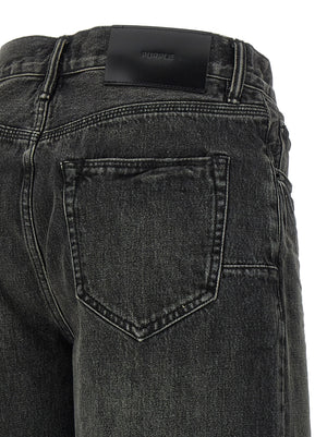 PURPLE Schwarze Baumwoll-Bermudashorts