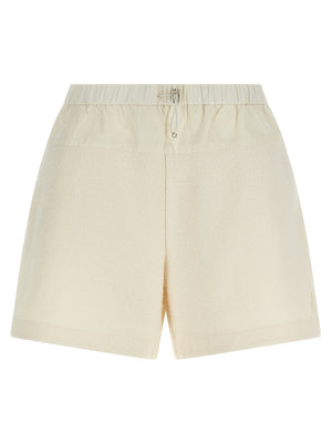 White Polyester Bermuda Shorts