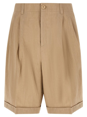 Jacquemus Beige Leinen Bermuda Shorts