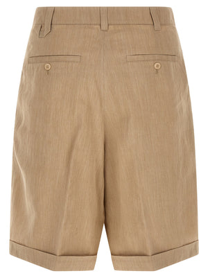 Jacquemus Beige Leinen Bermuda Shorts