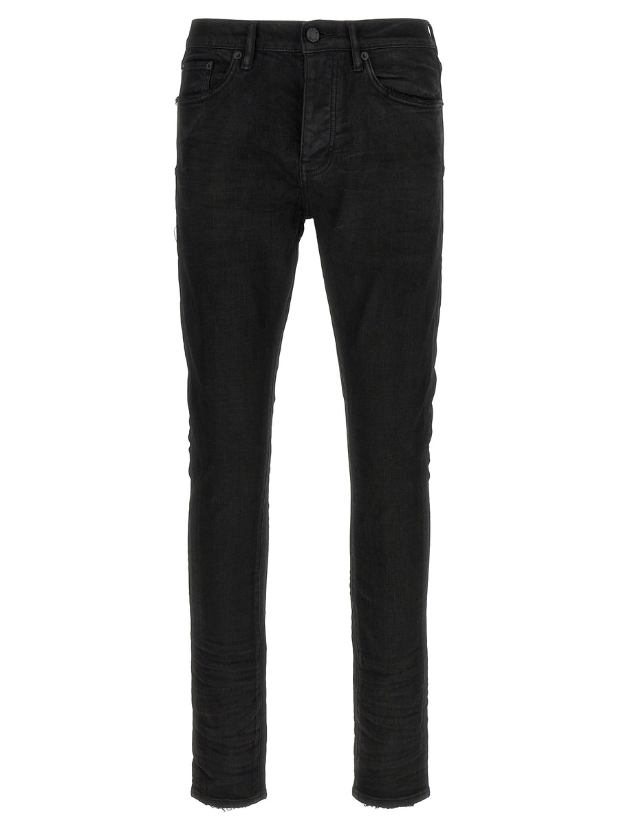 PURPLE Schwarze Baumwoll-Jeans mit schmal zulaufendem Bein