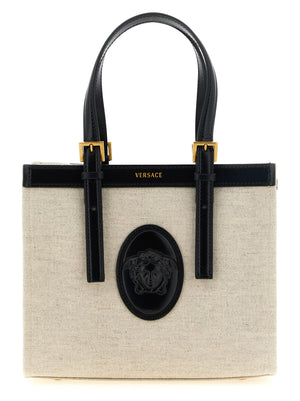 Versace Beige Leinen-Tragetasche